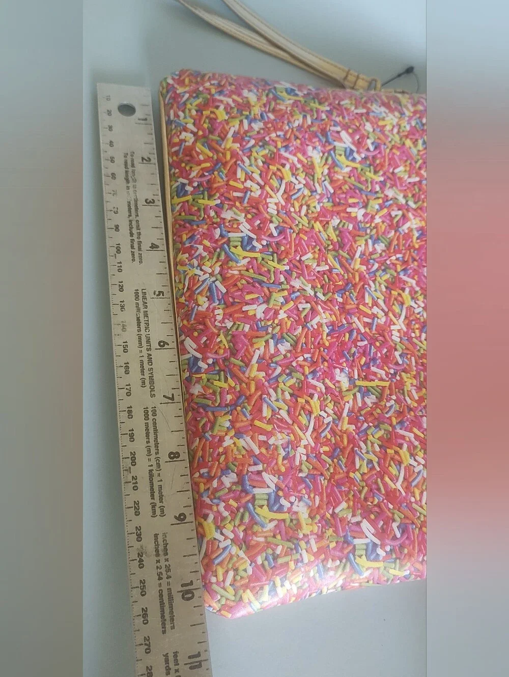 Sprinkle Print Pink Wristlet Clutch